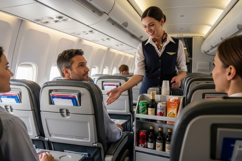 Las 3 bebidas que los auxiliares de vuelo dicen que nunca deberías pedir en un avión